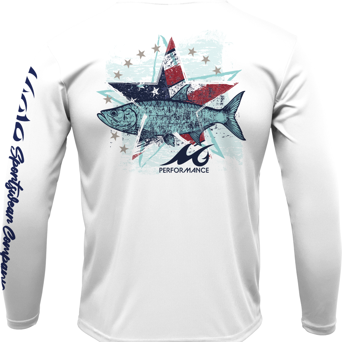 Men's SoWal Sun Jersey Americana Fish Long Sleeve