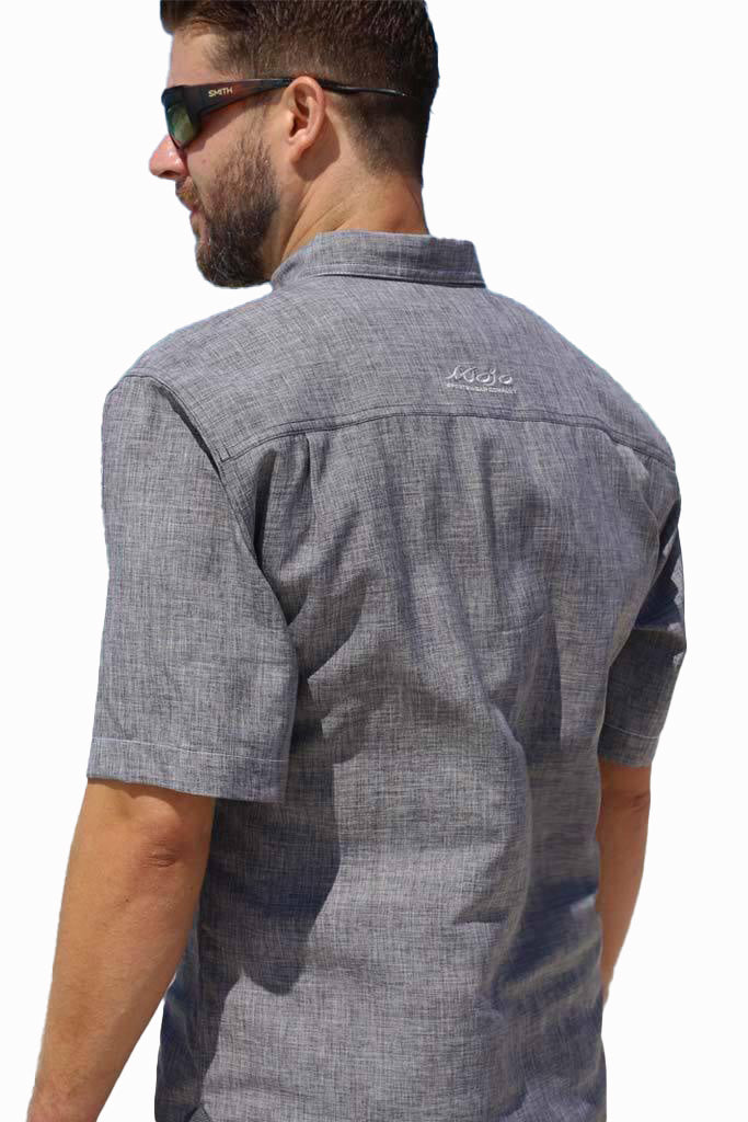 Coastal Linen Short Sleeve - Heron Blue - S - Mojo Sportswear Company