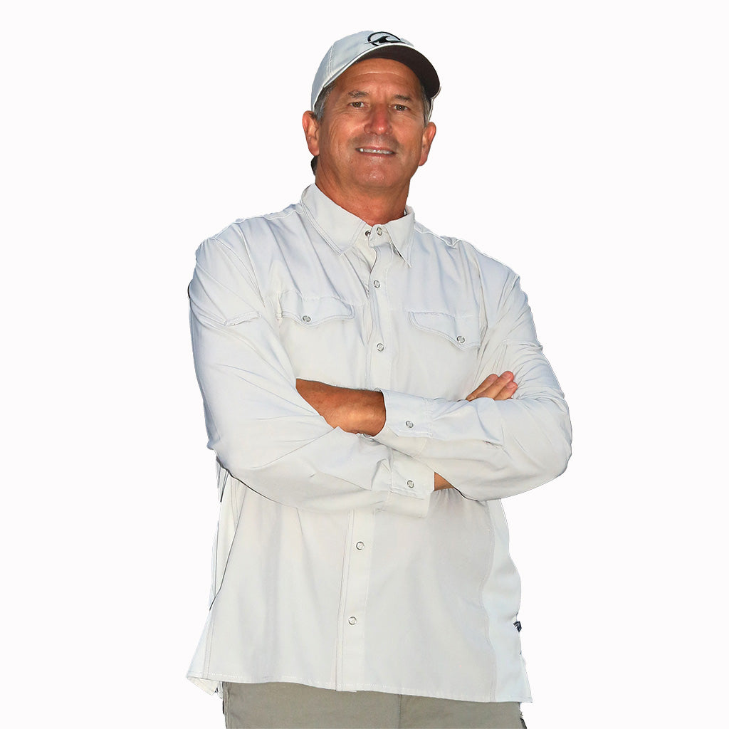 Mr. Cool Long Sleeve Fishing Shirt - Order Fishing Clothes & More | Mojo Sportswear Company White Caps / 2XL