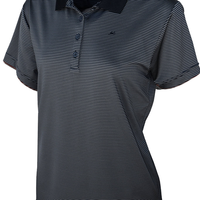 Ladies Micro Striped Performance Polo - Mojo Sportswear Company