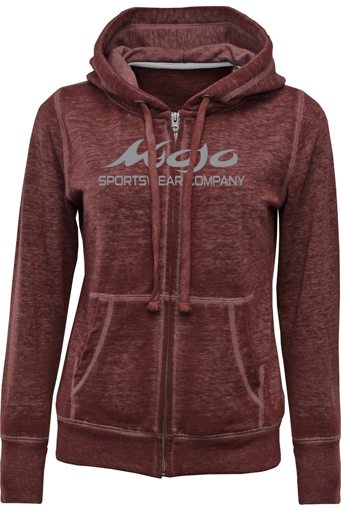 Ladies Vintage Beach Zip Up Hoodie - Mojo Sportswear Company