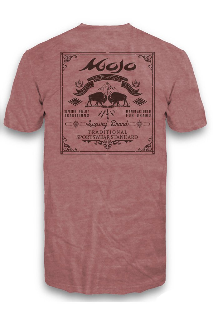 Buffalo Stamp Short Sleeve Pocket Tee - Mojo Sportswear Company