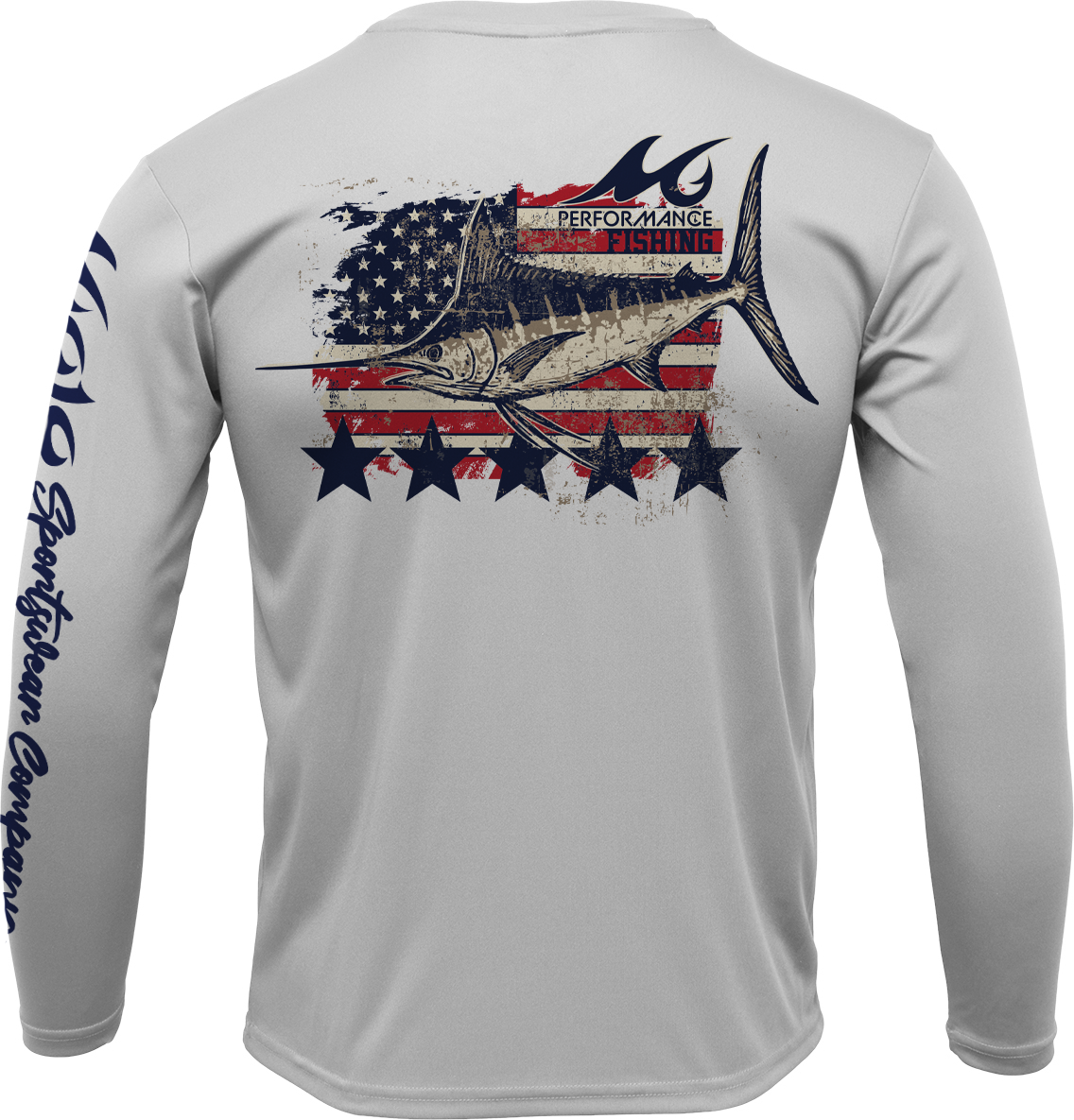 Men's SoWal Sun Jersey Patriotic Marlin Long Sleeve