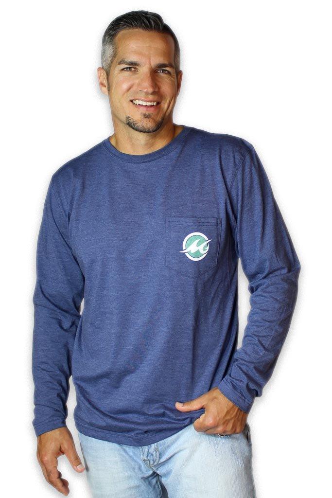 Wahoo Panels Long Sleeve T-Shirt - Heron Blue - S - Mojo Sportswear Company