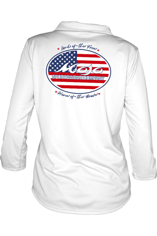 Land of the Free Ladies Shell Caye 1/4 Zip - Mojo Sportswear Company