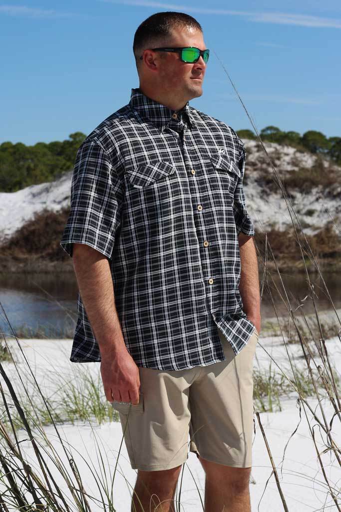 Plaid shirt with shorts on sale