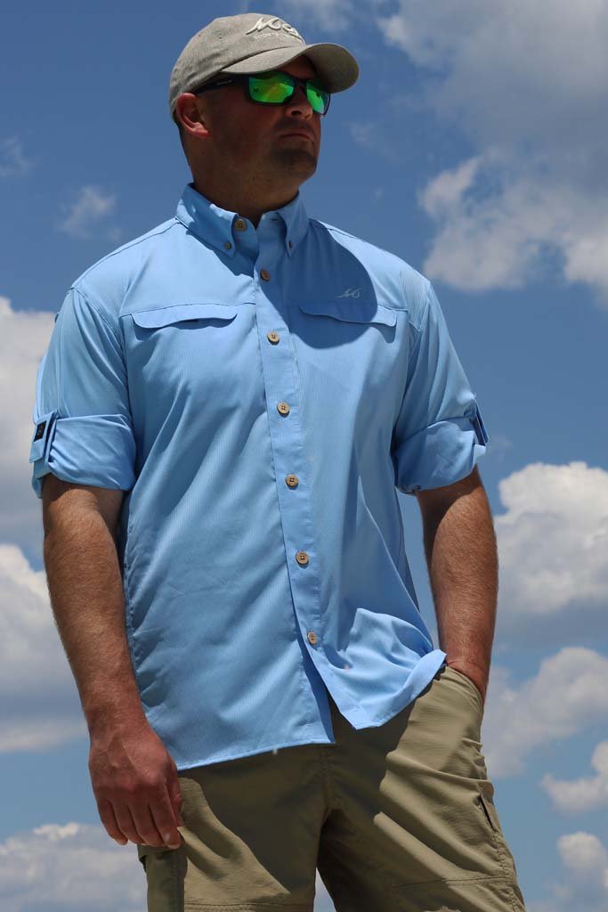 OneWater Marine Mr. Big Long Sleeve Shirt - Heron Blue - S - Mojo Sportswear Company